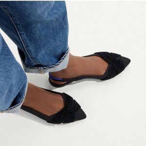 NWOB Rothy’s BLACK THE TWIST POINT SLINGBACK Size 9.5